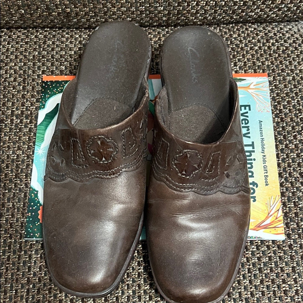 Clarks Men's Dark Brown Leather Slip-Ons